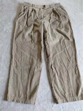 Talbots David Brooks Corduroy Pants Size 16 Baggy Beige High Rise Stretch